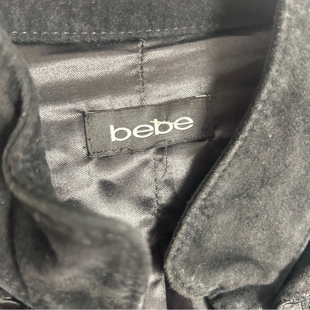 🌟 BEBE Black Leather & Suede Ruffle Moto Jacket 🌟 - Picture 7 of 9